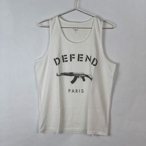 Defend Paris Mens Size M White Tank Top
